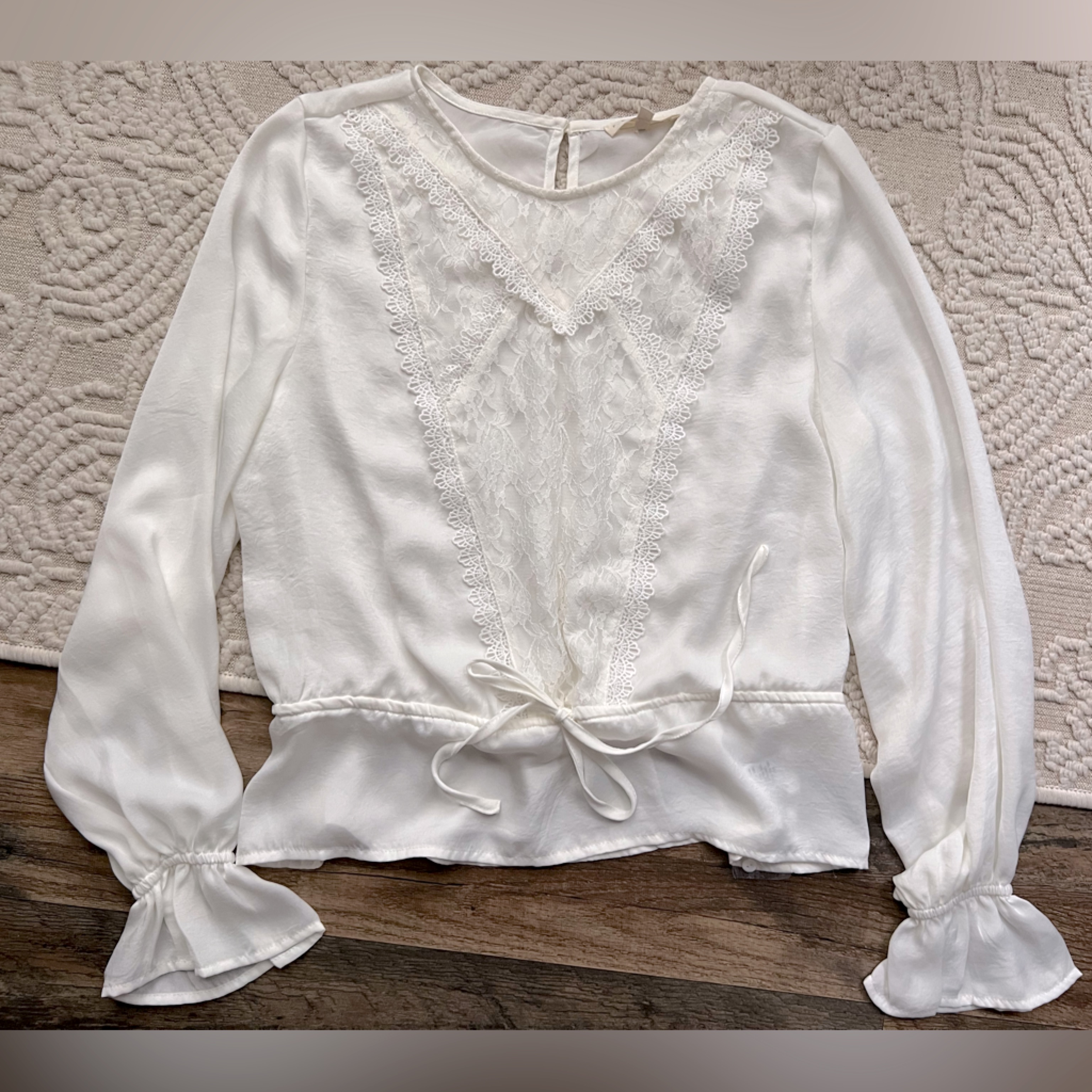 White Drawstring Blouse